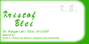 kristof blei business card